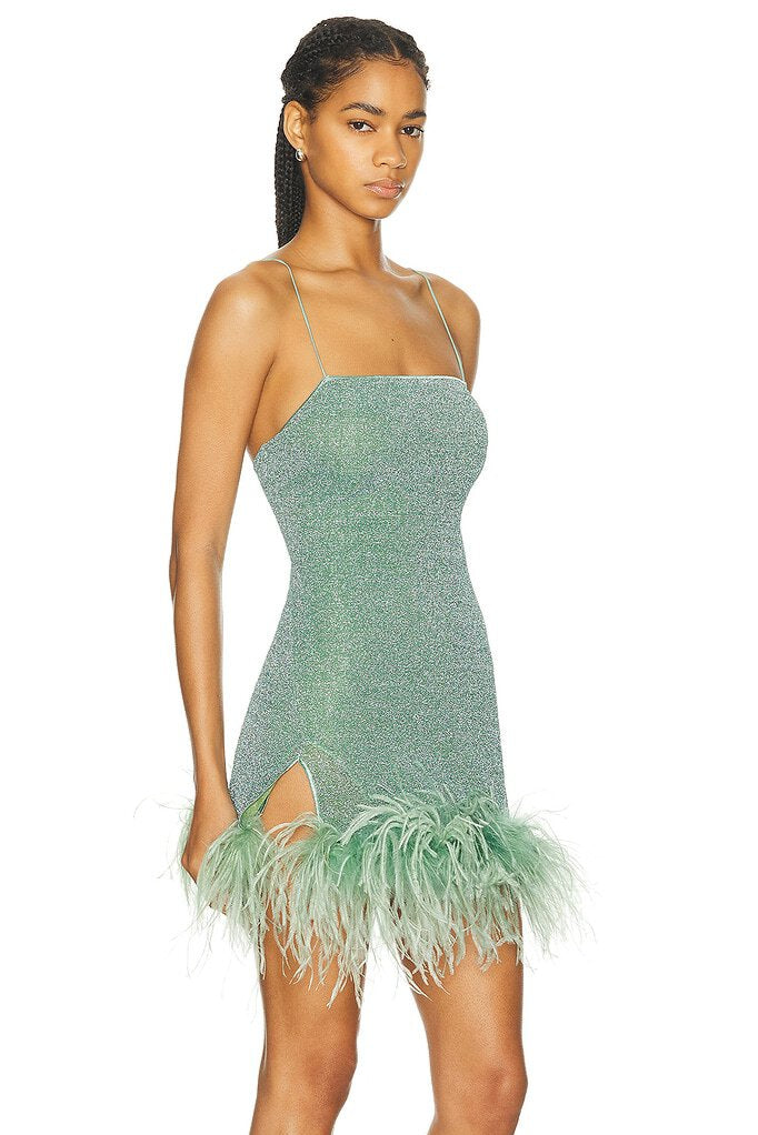 Lainey | Sparkling Feathered Dress