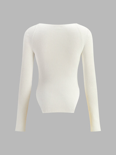 Sweetheart Long Sleeve Knit Top