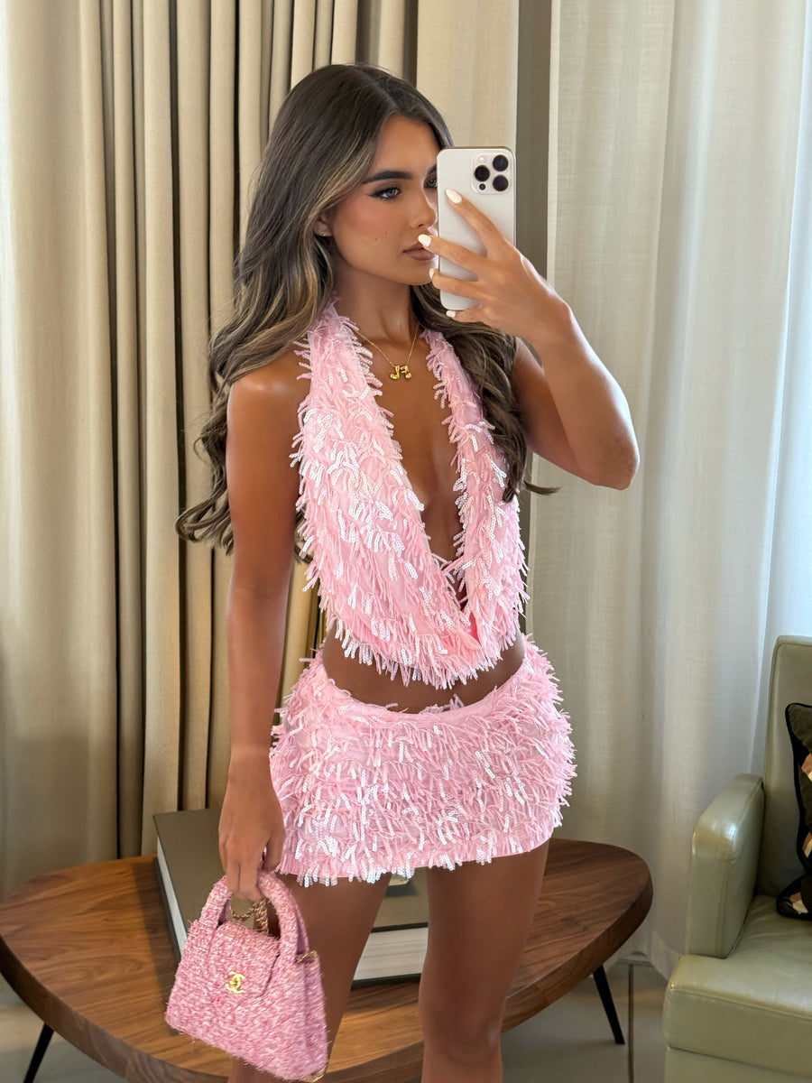 Calypso | Sequin Fringe Two-Piece Set