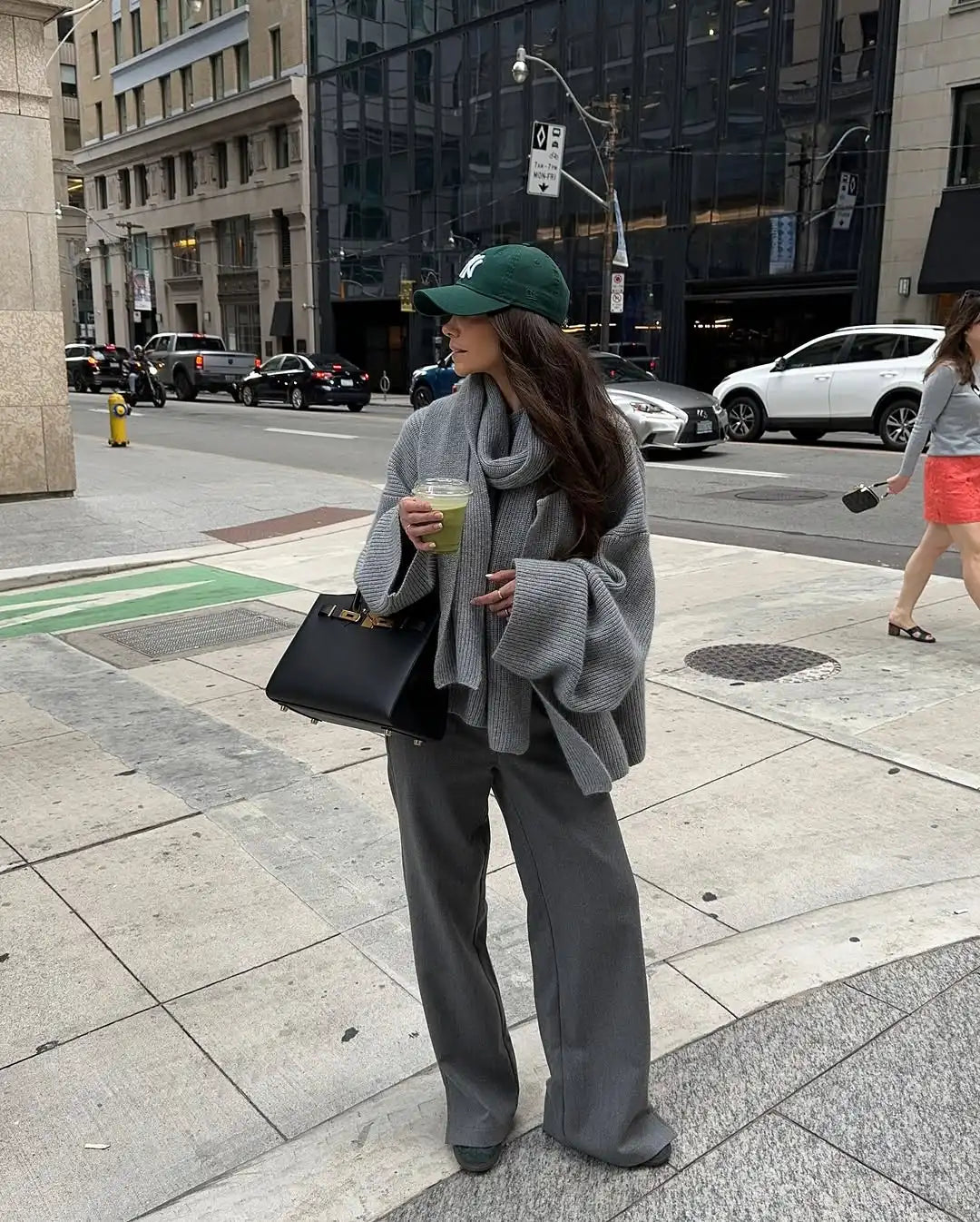 Xia Loose Knit Sweater with Scarf