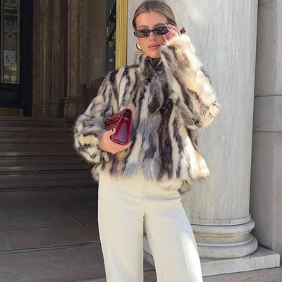 Josie Leopard Faux Fur Jacket