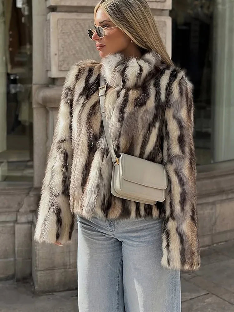 Josie Leopard Faux Fur Jacket