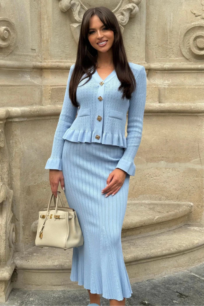 Bonnie | V-neck Knitted Set