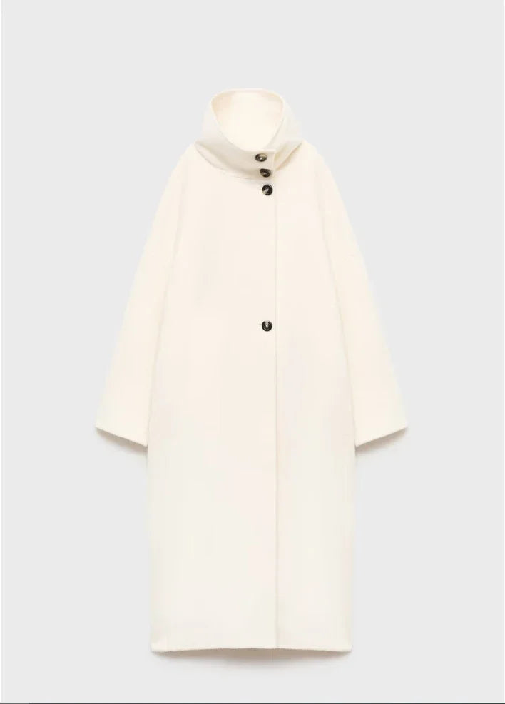 Juliana long coat with standing collar