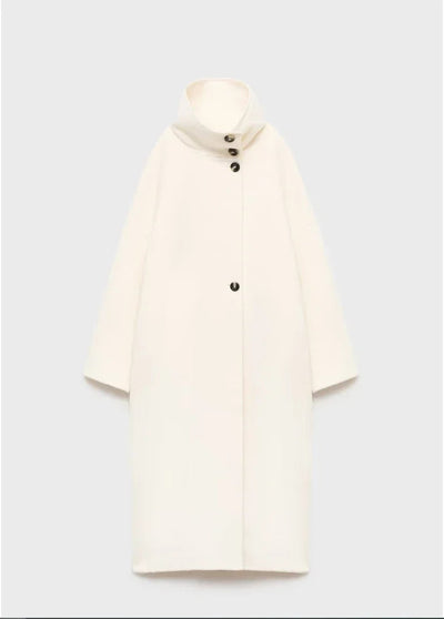 Juliana long coat with standing collar