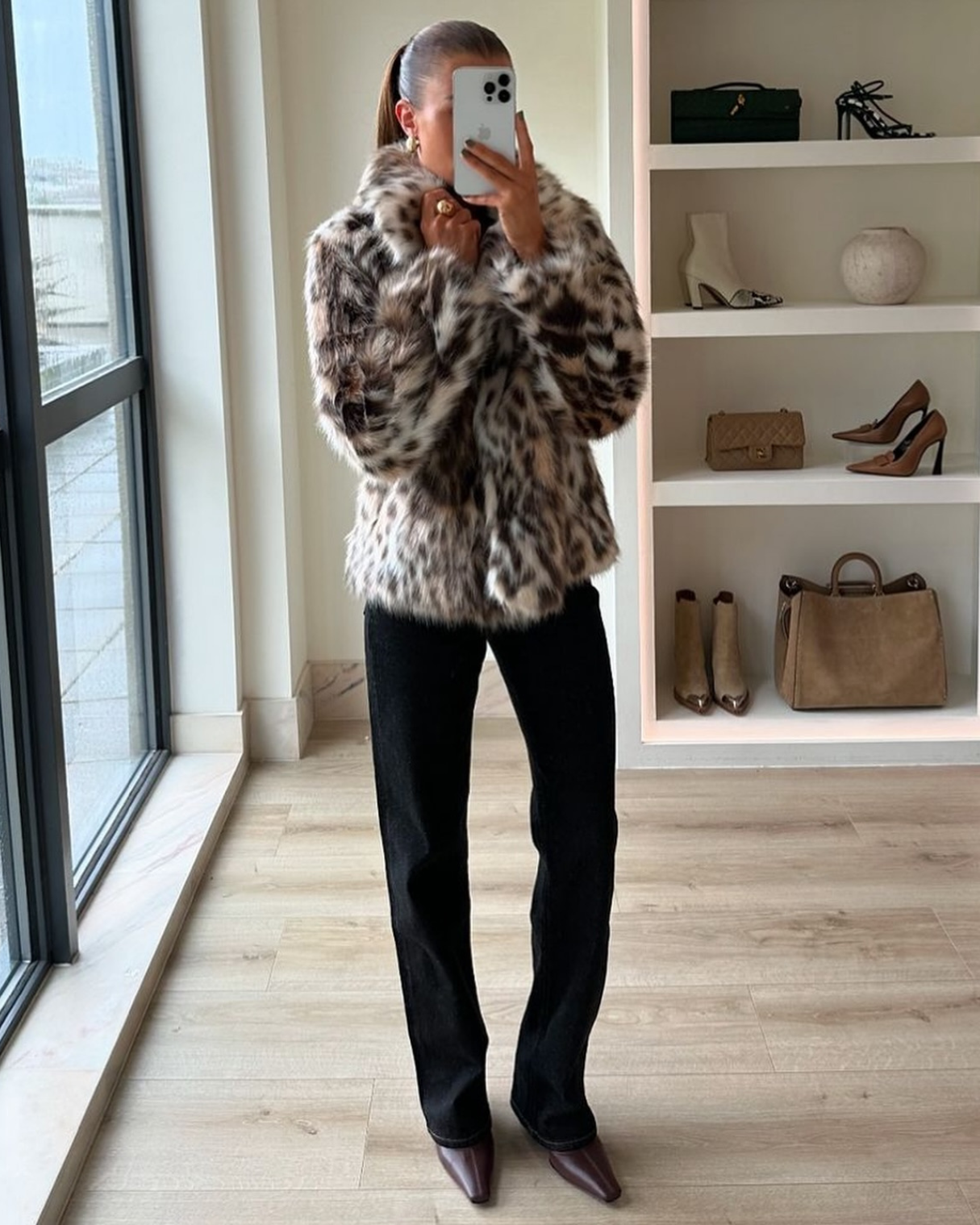 Nora Leopard Faux Fur Coat