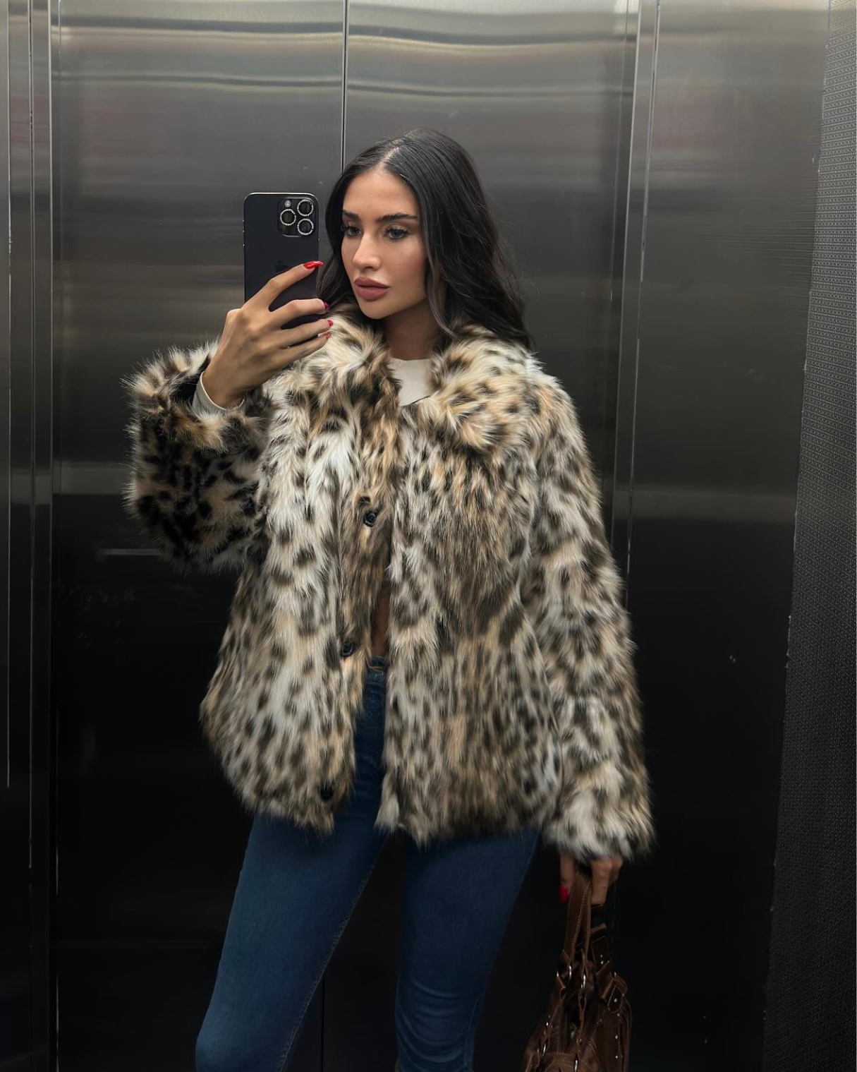 Nora Leopard Faux Fur Coat