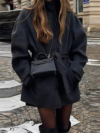 Ashley jacket with stand-up collar, short model