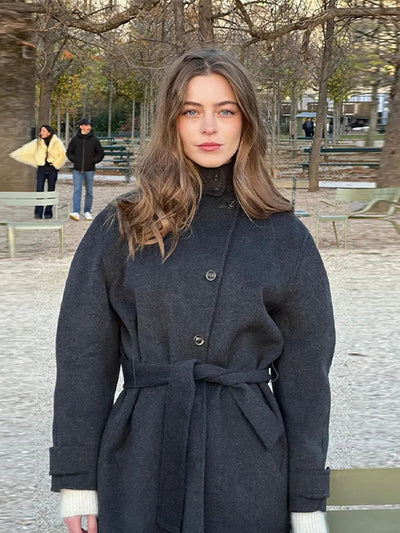 Ashley jacket with stand-up collar, short model