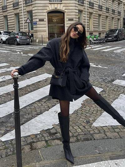 Ashley jacket with stand-up collar, short model