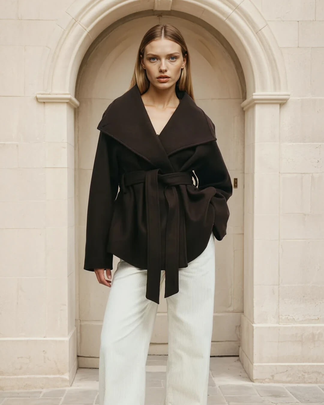 Loraine Jacket with Stand-Up Collar and Lace Closure