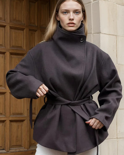 Loraine Jacket with Stand-Up Collar and Lace Closure