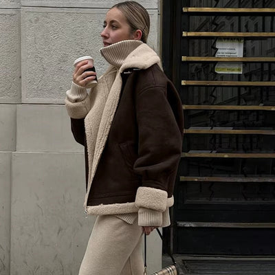 Aurora Suede Imitation Leather Jacket