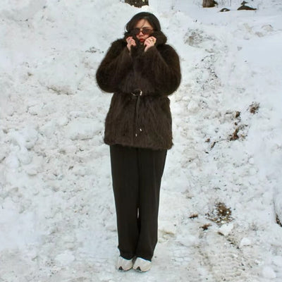 Faith Faux Fur Coat with Belt