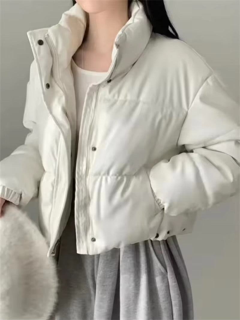 Samantha Faux Leather Puffer Jacket