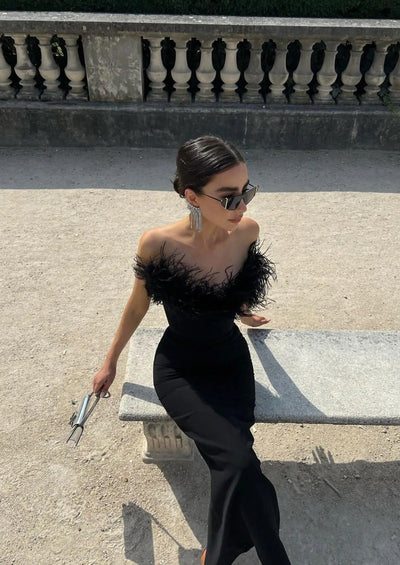 Zosia | Noir Feather Gown