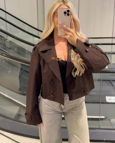 Janice Cropped Trenchcoat