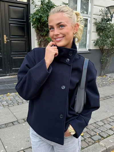 Elegant jacket with standing collar