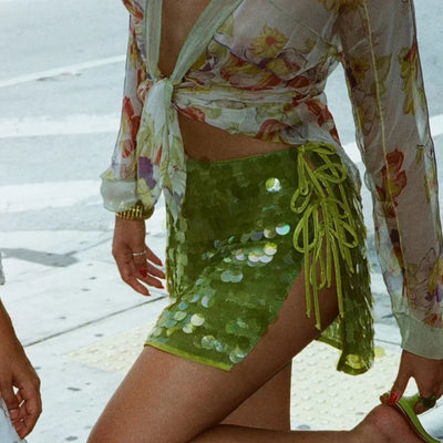 Lark | Vibrant Sequin Mini Skirt