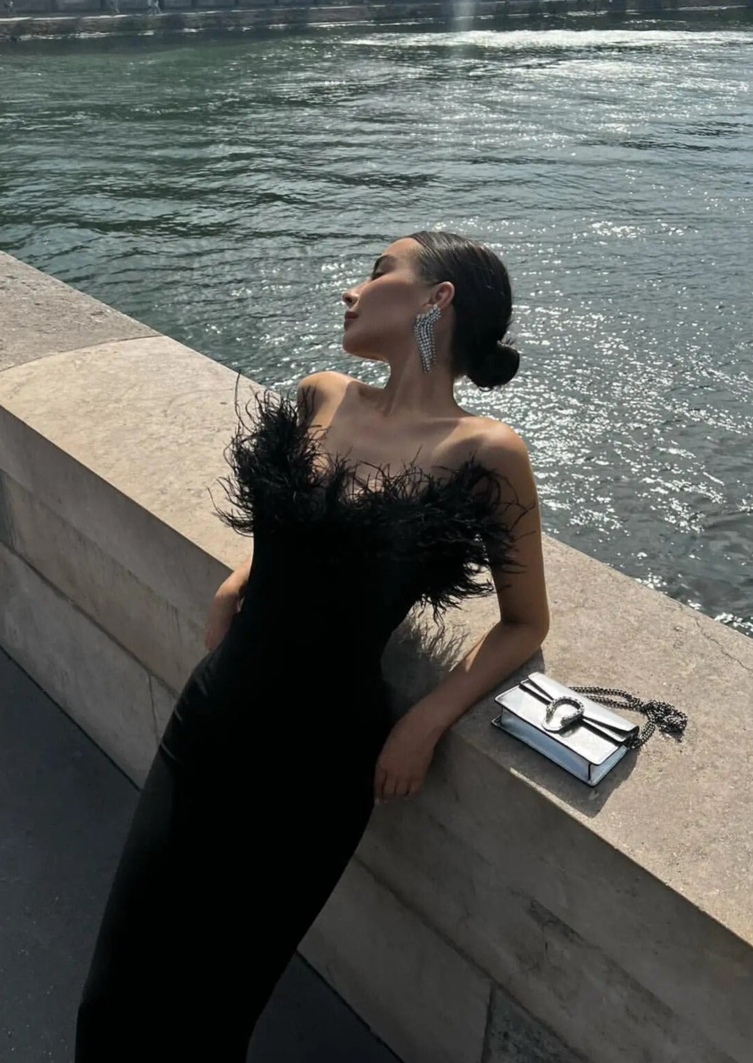 Zosia | Noir Feather Gown