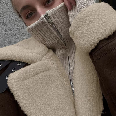 Aurora Suede Imitation Leather Jacket