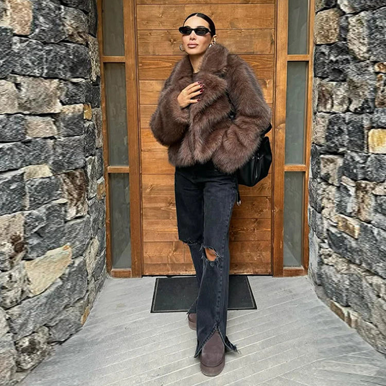 Marian Plush Faux Fur Coat