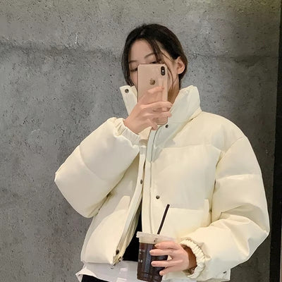 Samantha Faux Leather Puffer Jacket