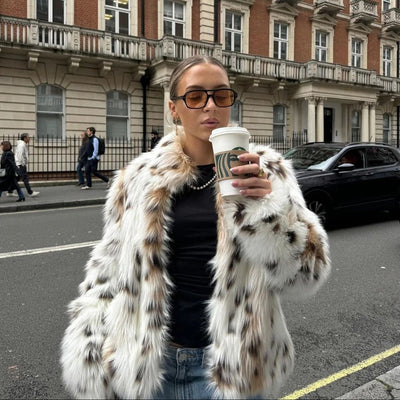 Celeste Leopard Faux Fur Jacket