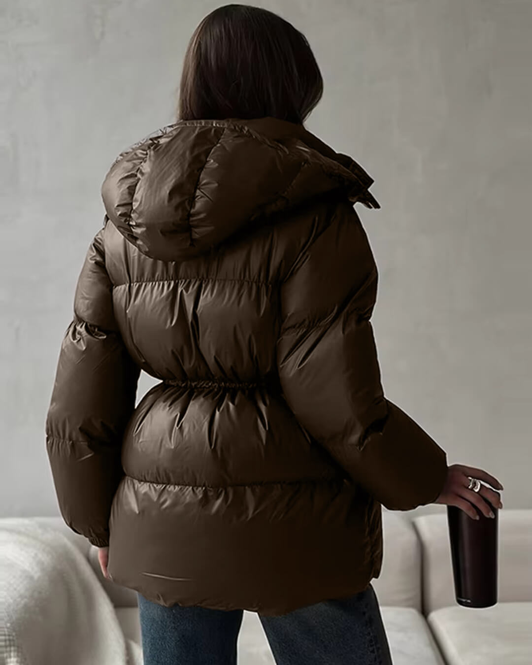 Lorie Padded Jacket with Hood and Drawstring