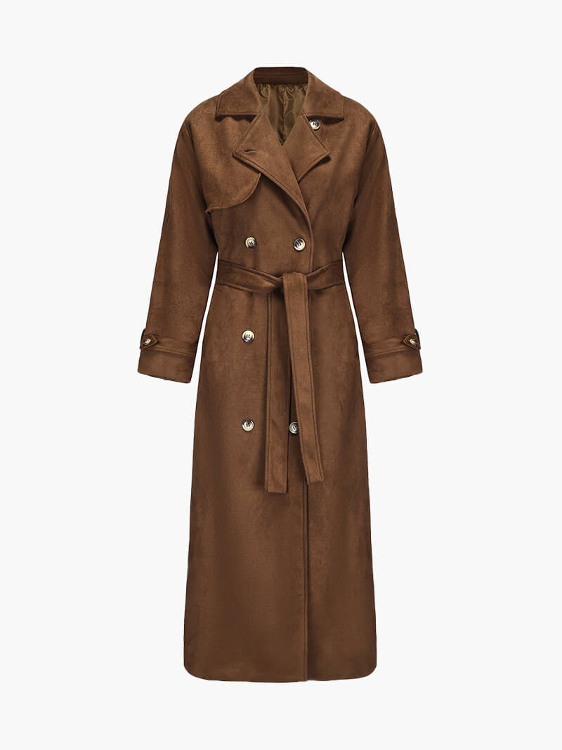 Molly imitation suede trench coat