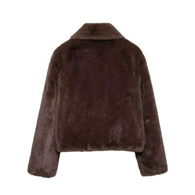 Abby Short Jacket with Faux Fur Collar