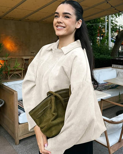 Lara Suede Bomber Jacket