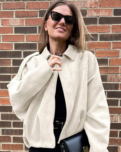 Lara Suede Bomber Jacket