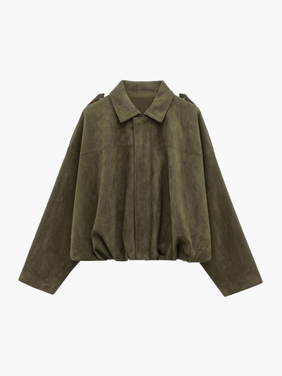 Lara Suede Bomber Jacket