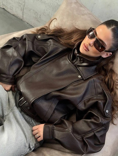 Carla Asymmetrical Leather Jacket