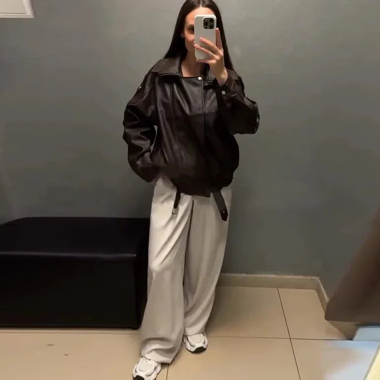 Carla Asymmetrical Leather Jacket