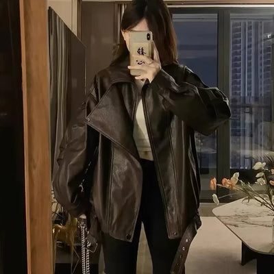 Carla Asymmetrical Leather Jacket