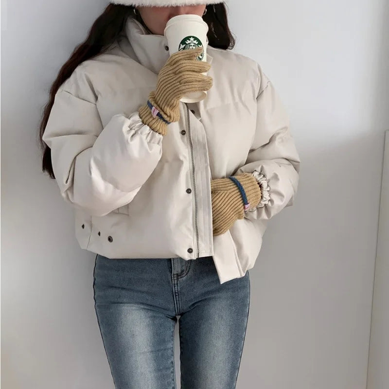 Samantha Faux Leather Puffer Jacket