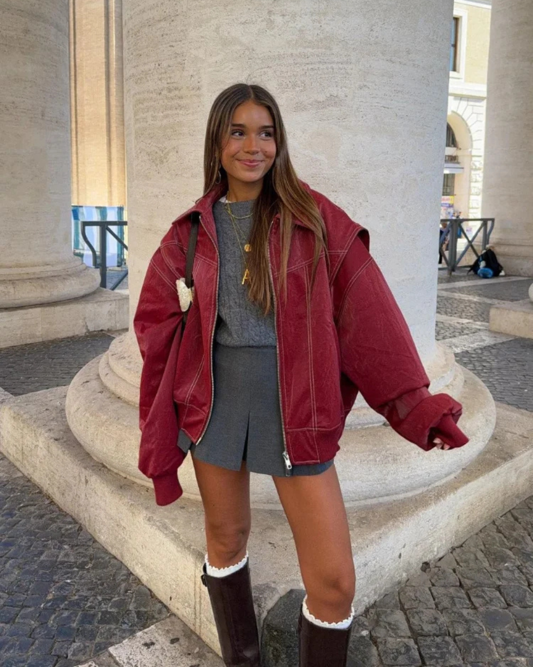 Sumaya | Bold Faux Leather Jacket