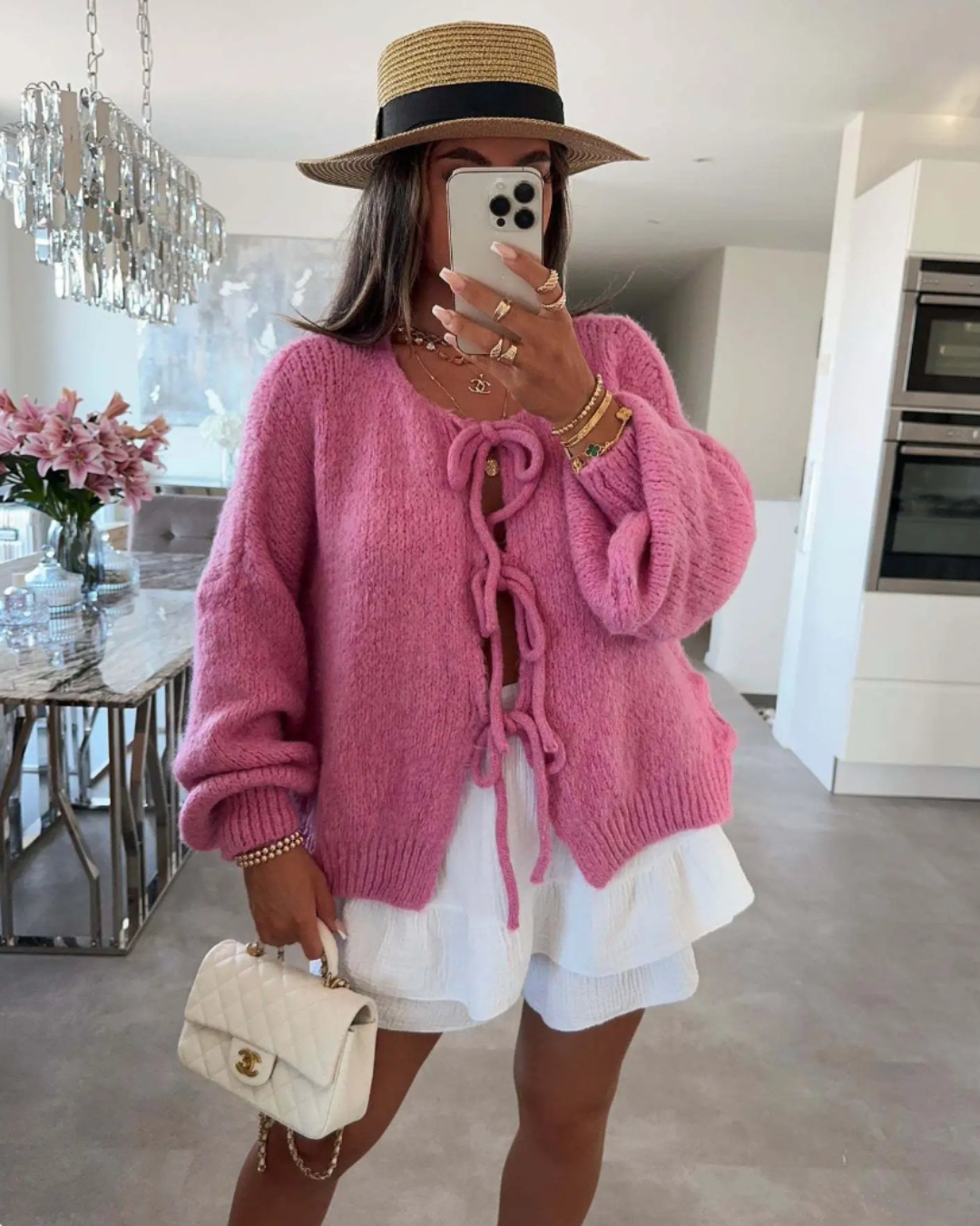 Eva | Knitted Bow Cardigan