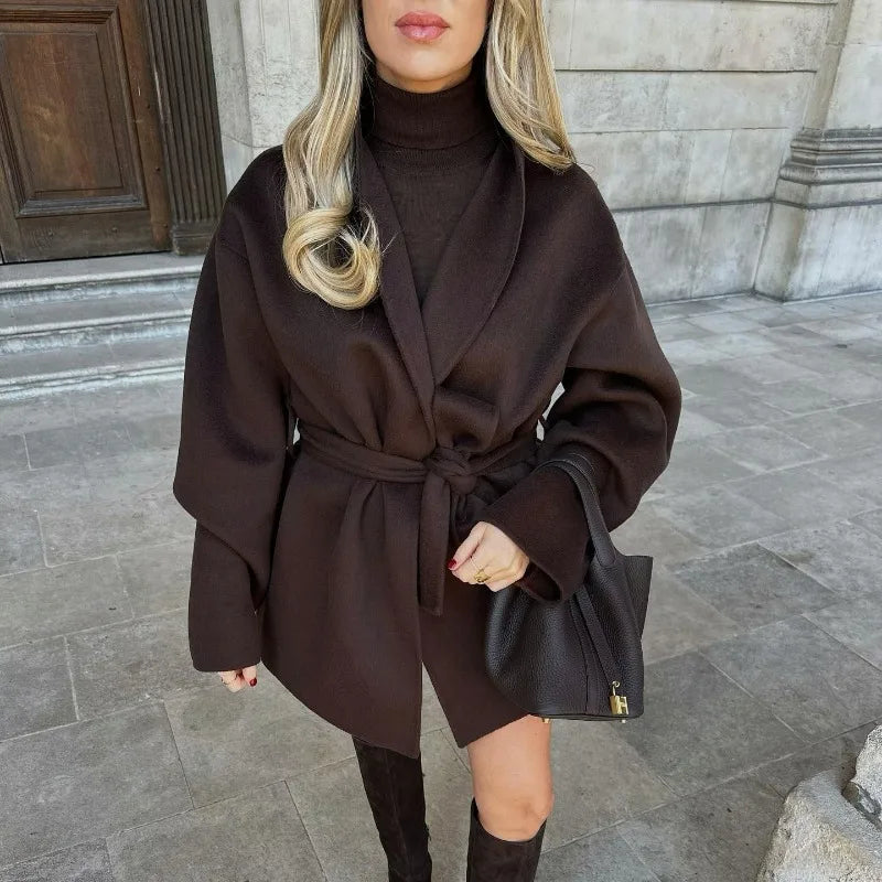 Monica Oversized Wrap Coat with Belt