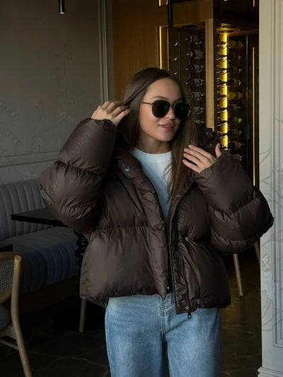 Gaia Short Quilted Jacket with Hood