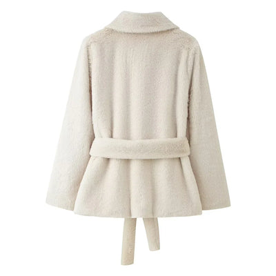 Farrah Faux Fur Coat with Belt