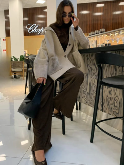 Terry Coltrui Faux Fur Knitted Jacket