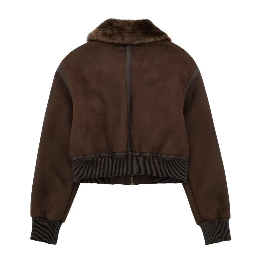 Esme suede short bomber jacket