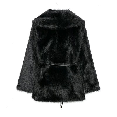 Faith Faux Fur Coat with Belt