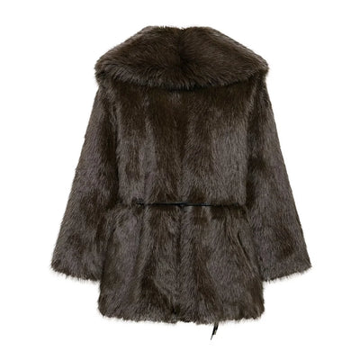 Faith Faux Fur Coat with Belt