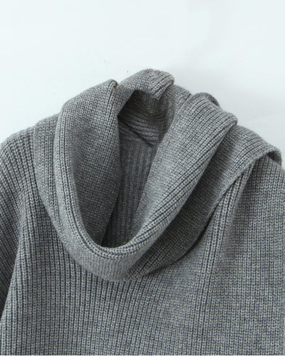 Xia Loose Knit Sweater with Scarf