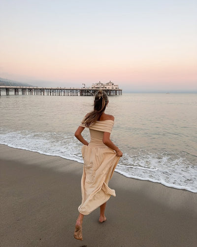 Kamara | Off-the-Shoulder Pleated Maxi Dress