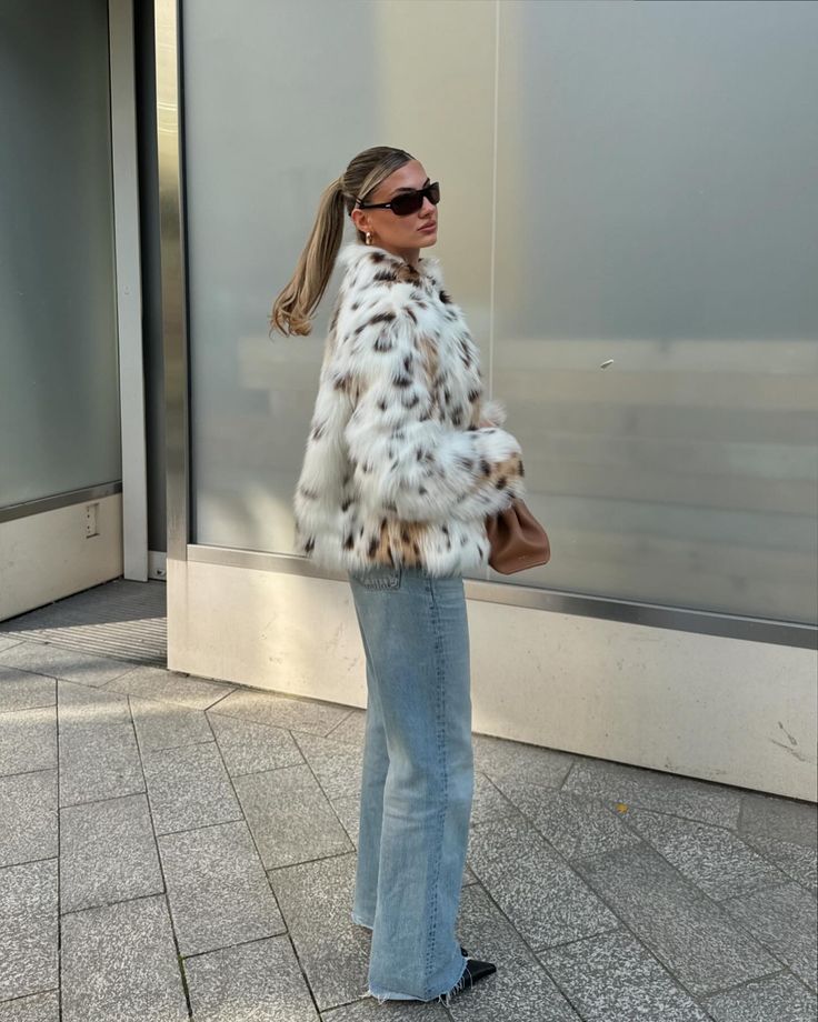 Celeste Leopard Faux Fur Jacket